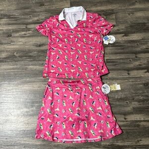 Coral Bay Golf, Pink Margaritas/Drinks 2 Pc Skort Set